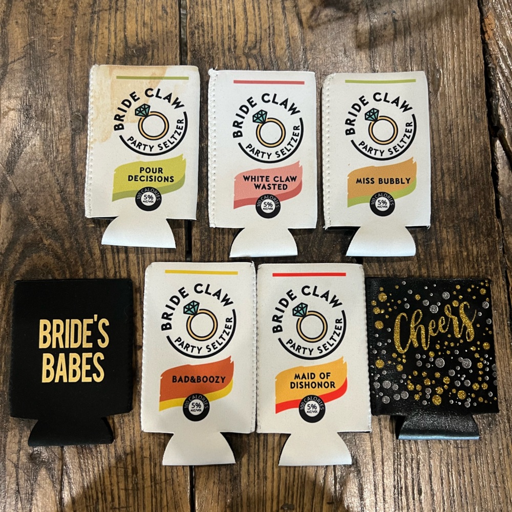 Bride Claw White Claw themed Koozies for Bridal Party